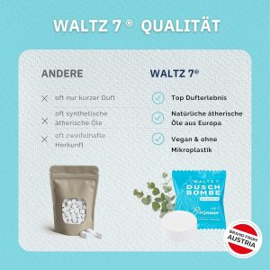 WALTZ 7 Original Duschbomben Set, 6 Stück mit 6 Düften, Qualität aus Europa, Badebomben, Badekugeln Alternative, kleines Geschenk Frauen, Freundin, Männer, Mitbringsel Gastgeschenk, Geschenkidee 19