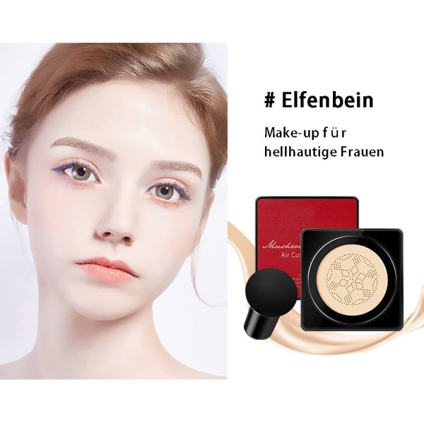 Pilzkopf Luftkissen CC Creme Foundation, Moisturising BB Creme, Gesichts Make-up, Wasserdichte Makellose Foundation Cover Concealer, Natürlicher Concealer, Gleichmäßiger Hautton(Natürlich) 6