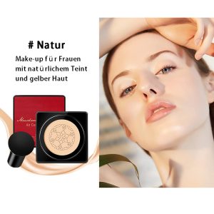 Pilzkopf Luftkissen CC Creme Foundation, Moisturising BB Creme, Gesichts Make-up, Wasserdichte Makellose Foundation Cover Concealer, Natürlicher Concealer, Gleichmäßiger Hautton(Natürlich) 20