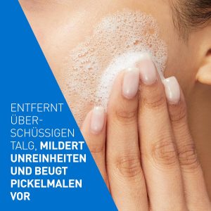 CeraVe Schäumendes Reinigungsgel für das Gesicht, Porentiefe Reinigung bei unreiner und zu Akne neigender Haut, Mit Salicylsäure, weißer Tonerde und Niacinamid, 236 ml 15