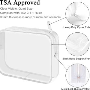 Lermende Transparente Kulturtasche, Flüssigkeiten Beutel Handgepäck TSA-geprüft Kosmetiktasche,Transparente Tasche Flughafen-konforme Tasche,Reisebeutel Flugzeug 1 Liter. 9