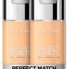 L'Oréal Paris Make up im Doppelpack, Flüssige Foundation mit Hyaluron und Aloe Vera, Perfect Match Make-Up, Nr. 1.N Ivory, 2 x 30 ml 2