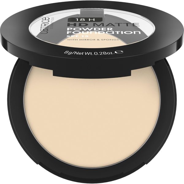 Catrice 18H HD Matte Powder Foundation, Nr. 005N, Nude, langanhaltend, mattierend, matt, für unreine Haut, vegan, ölfrei, UVA- und UVB-Filter + SPF 15, ohne Parfüm, 1er Pack (8g) 1