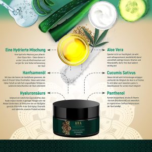 EINFÜHRUNGSPREIS- BIO Hyaluronsäure Anti-Aging Feuchtigkeitscreme 100ml - Hyaluron hochdosiert Gesicht - Hals - Anti-Falten Tages-& Nachtcreme mit Aloe Vera&Hanföl – ANA Naturkosmetik Made in Germany 12