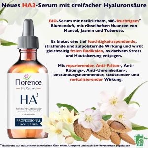 60 ml. Hochdosiertes Bio Hyaluron Serum mit Niacinamid, B5, Vitamin C und Aloe. Vegane Anti-Aging Gesichtspflege-Feuchtigkeitscreme. Hyaluronsäure serum für das Gesicht mit Anti-Falten-Wirkstoffen 12