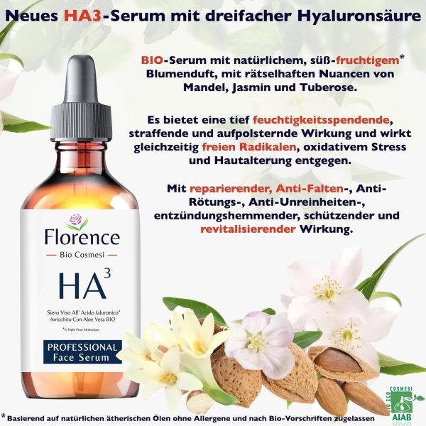 60 ml. Hochdosiertes Bio Hyaluron Serum mit Niacinamid, B5, Vitamin C und Aloe. Vegane Anti-Aging Gesichtspflege-Feuchtigkeitscreme. Hyaluronsäure serum für das Gesicht mit Anti-Falten-Wirkstoffen 4