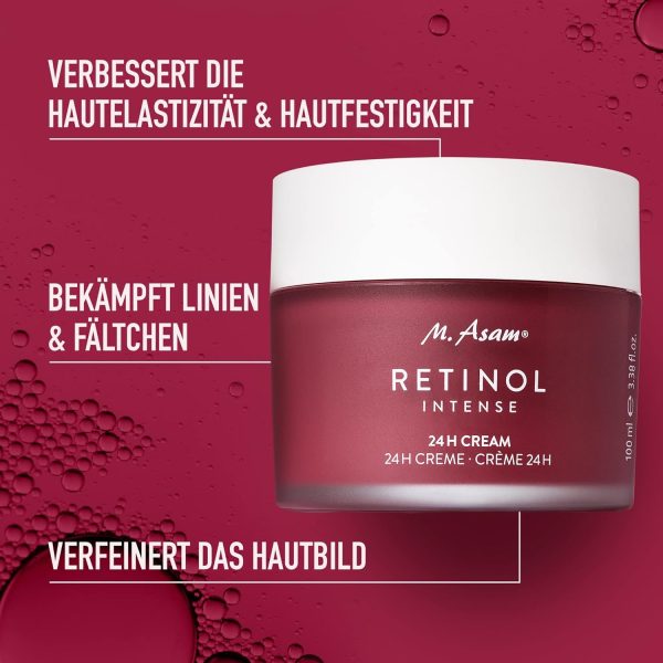 M. Asam RETINOL INTENSE 24h Cream (100ml)– pflegende Gesichtscreme für effektive Faltenglättung & gegen Anzeichen der Hautalterung, mit Hyaluron & Sheabutter, Vegane Anti-Aging Creme 2