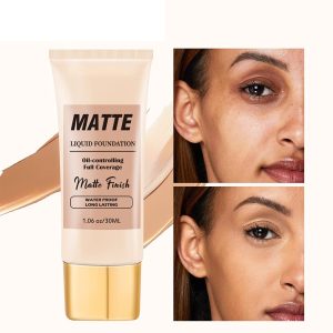 Make-Up Liquid Foundation, Foundation, Foundation Make Up Concealer Liquid Foundation 30 ml, Concealer Foundation Full Coverage Flawless Cream Smooth, Lightweight, Long-Lasting, #1 10