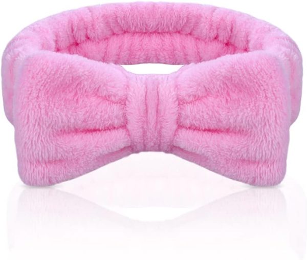 Aomig Spa Bowknot Stirnband Damen, Elastisches Gesicht Handgelenk Waschband, Haarzubehör Zum Waschen Von Gesicht, Haarband Handgelenk Schweißband Kosmetik Haarreif für Schönheit Hautpflege Yoga Sport 1