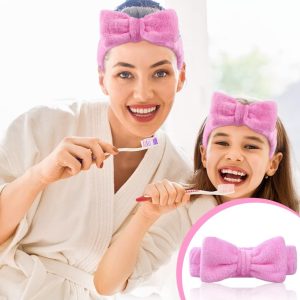 Aomig Spa Bowknot Stirnband Damen, Elastisches Gesicht Handgelenk Waschband, Haarzubehör Zum Waschen Von Gesicht, Haarband Handgelenk Schweißband Kosmetik Haarreif für Schönheit Hautpflege Yoga Sport 18