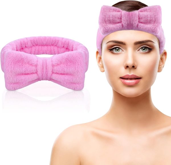 Aomig Spa Bowknot Stirnband Damen, Elastisches Gesicht Handgelenk Waschband, Haarzubehör Zum Waschen Von Gesicht, Haarband Handgelenk Schweißband Kosmetik Haarreif für Schönheit Hautpflege Yoga Sport 9