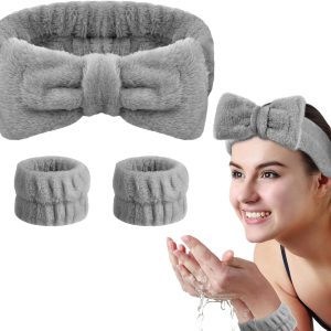 Aomig Spa Bowknot Stirnband Damen, Elastisches Gesicht Handgelenk Waschband, Haarzubehör Zum Waschen Von Gesicht, Haarband Handgelenk Schweißband Kosmetik Haarreif für Schönheit Hautpflege Yoga Sport 24