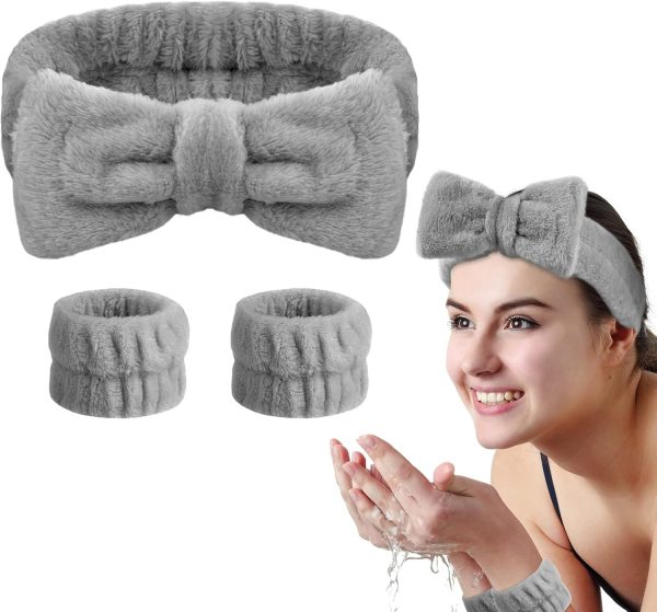 Aomig Spa Bowknot Stirnband Damen, Elastisches Gesicht Handgelenk Waschband, Haarzubehör Zum Waschen Von Gesicht, Haarband Handgelenk Schweißband Kosmetik Haarreif für Schönheit Hautpflege Yoga Sport 9