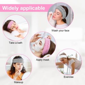 Aomig Spa Bowknot Stirnband Damen, Elastisches Gesicht Handgelenk Waschband, Haarzubehör Zum Waschen Von Gesicht, Haarband Handgelenk Schweißband Kosmetik Haarreif für Schönheit Hautpflege Yoga Sport 20