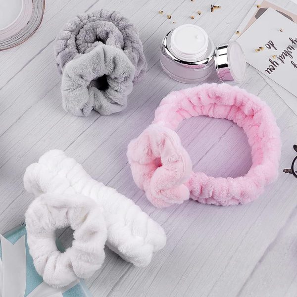 Aomig Spa Bowknot Stirnband Damen, Elastisches Gesicht Handgelenk Waschband, Haarzubehör Zum Waschen Von Gesicht, Haarband Handgelenk Schweißband Kosmetik Haarreif für Schönheit Hautpflege Yoga Sport 8