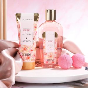 SPA LUXETIQUE Wellness Set für Frauen - 8tlg Rosenduft Bade Geschenkset für Frauen, Geburtstagsgeschenk Beauty Set mit Deko Badewanne, Weihnachtsgeschenke, Muttertagsgeschenk, Geschenke für Frauen 16