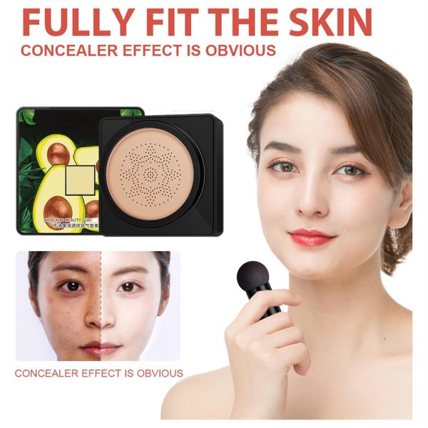 Mikabila Foundation(04) Pilzkopf Luftkissen CC Creme,Kissen Foundation,BB Creme,Makellose Gesichts-Foundation-Make-up-Basis,BB Cream&Concealer Lasting Nude Makeup Moisturizing Brightening (Natürlich) 2