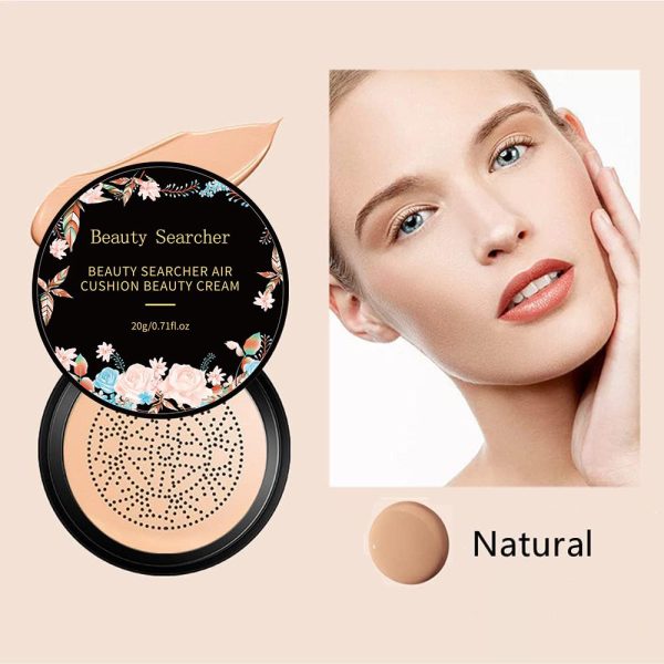 CC Cream Foundation mit Pilzkopf Air Cushion BB Cream Moisturizing Concealer Volle Deckkraft für ein makelloses Make-up Lange Haltbarkeit (Natürlich, Mittel) 1