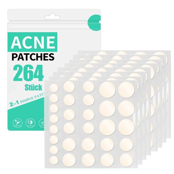 Pimple Patches Hydrokolloid Unsichtbare Pickel Patch mit Teebaumöl Tag und Nacht Verwenden Pimple Patch Akne Patches Wasserdichte Atmungsaktive Acne Patch Pflaster Anti (264 Stück) 1