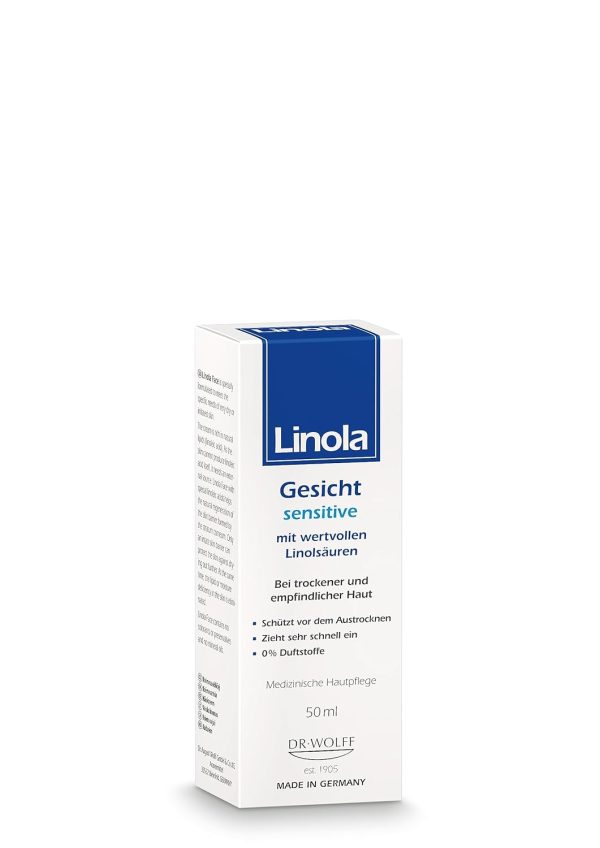 Linola Gesicht sensitiv - 50 ml | schnell einziehende Feuchtigkeitscreme bei trockener und empfindlicher Haut | Ohne Duftstoffe und Mikroplastik 2