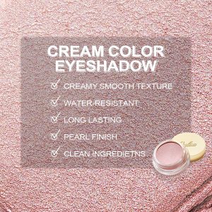 OULAC Lidschatten Perlen-Finish | Lidschatten & Highlighter Rosa Feine Textur | Wasserfest & Langlebig | Metallisch Perlen Finish Augen-Makeup | Vegan | 06g (P03) Seaside 15