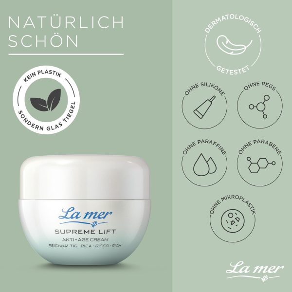 La mer Supreme Lift Anti-Age Cream Reichhaltig - Verbesserte Rezeptur und neuer Look - Reichhaltige Gesichtspflege für trockene Haut - Reduziert Faltentiefe und regeneriert UV-geschädigte Haut - 50 ml 5