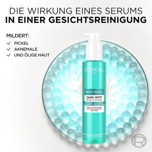 L'Oréal Paris Serum-Cleanser - Reinigt porentief gegen Pigment- & Aknemale, für einen strahlenden Teint, mit Niacinamid & Salicylsäure, Bright Reveal Dark Spot Serum-in-Cleanser, 150 ml 9