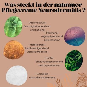 naturamor Pflegecreme Neurodermitis - 50ml - Creme - Gesicht - Hals - Dekolleté - Feuchtigkeitspflege - natürliche Inhaltsstoffe - effektive Wirkstoffe - trockene Haut - Rötungen - Hautberuhigend 10