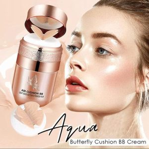 Butterfly Cushion BB Cream, Air Cushion CC Cream, Moisturizing Concealer Makeup Base Primer BB Liquid Foundation, Effectively Cover Skin Imperfections, Conceals Pores, Easy To Use (Natural color) 10