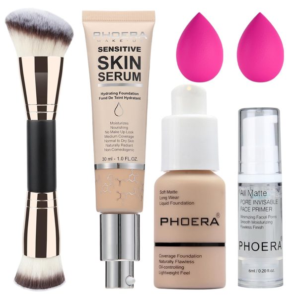 PHOERA Foundation, volle Deckkraft und mittlere Deckkraft, 2024, neues PHOERA Foundation-Make-up für reife Haut, Falten, mattes (102+N02/Nude+Nude) 1