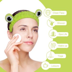 LOPHE Haarband Kosmetik, Make up Skincare Headband Damen, Elastic Spa Abschmink Haarbänder Schnecke, Stirnband Kosmetik Zum Waschen Gesicht Für Yoga Sport Hautpflege(dunkelgrün) 13