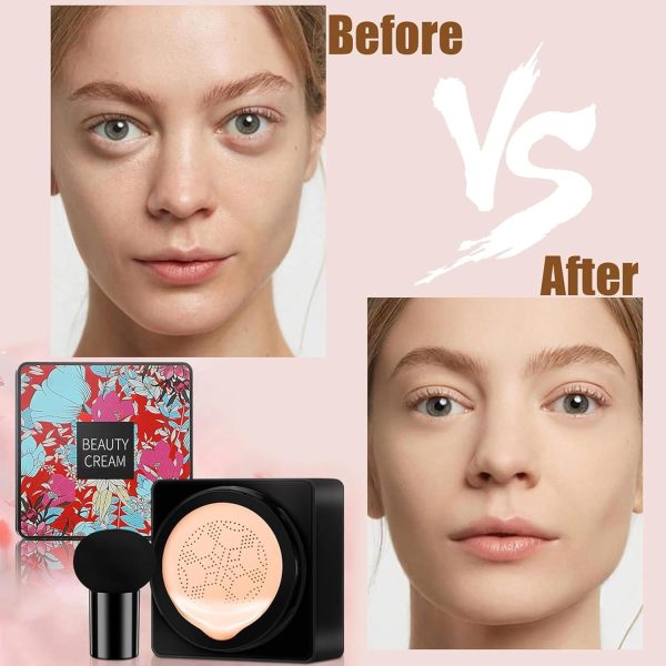 Mushroom Head Air Cushion Foundation BB Cream CC Cream,Flüssige Grundierung,Make up Concealer,Pilzkopf Luftkissen CC Creme Foundation Cover Concealer Foundation Make Up Pilz Luftkissen(ivory) 2