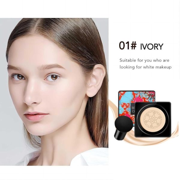 Mushroom Head Air Cushion Foundation BB Cream CC Cream,Flüssige Grundierung,Make up Concealer,Pilzkopf Luftkissen CC Creme Foundation Cover Concealer Foundation Make Up Pilz Luftkissen(ivory) 3