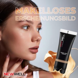 NEWWELL Matte Foundation I Langanhaltend Glatten Teint I Hohe Deckkraft I Leichte Textur I Wasserabweisend I LSF 30 I Perfekte Abdeckung für Ein Makelloses Finish 6