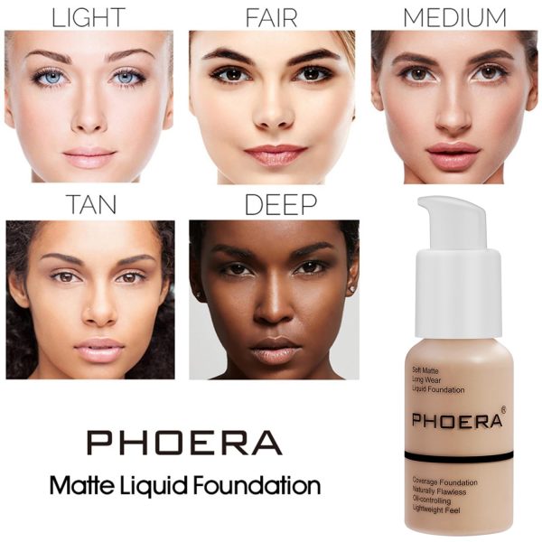 PHOERA Foundation,PHOERA Grundierung Makeup Concealer Full Coverage, Anti Aging Hydrating Serum with matte Natural lightweight Finish (101+102/Porcelain+Nude) 3