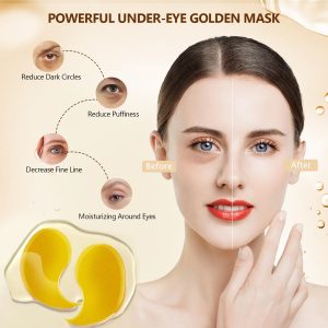 2 Stück Kollagen Hydrogel Anti Aging Augenmaske, 60 Pcs feuchtigkeitsspendende Augenpad-Maske, Gegen Augenringe, Falten, dunkle Ringe und Tränensäcke, 30 Paar Hyaluronsäure Augenpads, 24K Gold + Rosa 12