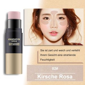 EONFAVE 3 Stück Foundation Make Up Stick, Doppelköpfig Abdeckung Und Highlight Primer Makeup Mit Bürste, Weiche Übergänge Foundation Stift Für Makelloses Gesichts-Make-Up, Gleichmäßiger Hautton 14