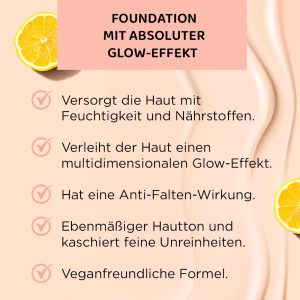 Eveline Cosmetics Wonder Match Illuminierende Foundation mit Vitamin C & Hyaluronsäure - Feuchtigkeitsspendende, glättende und Anti-Aging Formel mit SPF 20 - Vegan, in 4 Nuancen erhältlich 14