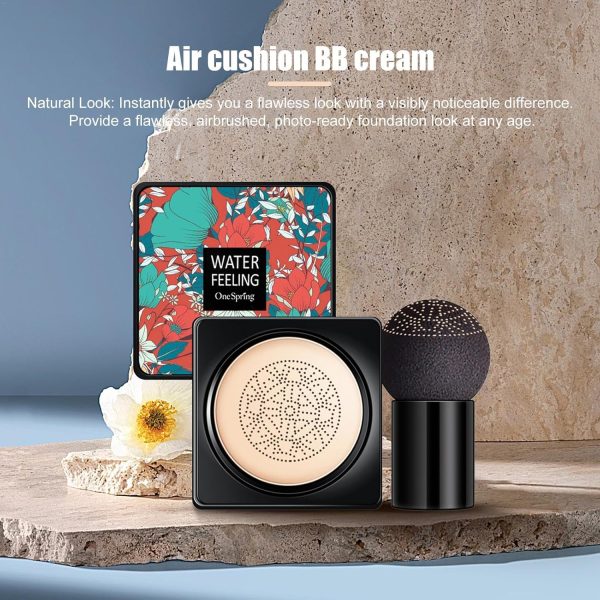 Pilzkopf Luftkissen CC Creme, Luftpolsterfundament, Pilzkopf-Foundation-Puder, Foundation Mit Voller Deckkraft, Natürliche Deckung, Creme-Concealer Für Die Meisten Hauttypen, Make-up-Kissen 5