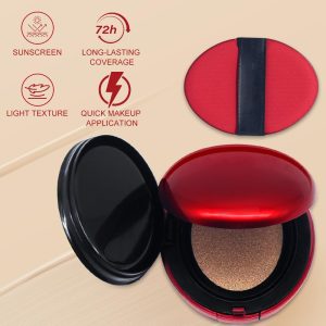 HASAIKA® CC Air Cushion Foundation, Lang anhaltende, wasserfeste Grundierung, die den Hautton ausgleicht und eine perfekte Abdeckung bietet, halbmatt (Ivory). 11