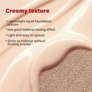 Red Cushion Foundation, Cushion Foundation Make-up für Glashaut, Lang Anhaltende, Leichte, Aufbaubare Deckkraft, Halbmattes, Natürliches Finish (29N) 12