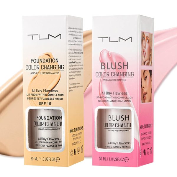 Foundation Color Changing, Rouge Und Natürlich Farbwechselnde Foundation Make Up, Ganztägig Feuchtigkeitsspendender Concealer Einstellbar Liquid Foundation Und Rouge, Makellose, Leichtgewicht, SPF15 1