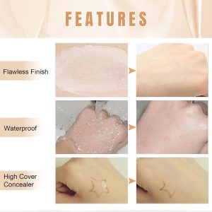 Foundation Color Changing, Rouge Und Natürlich Farbwechselnde Foundation Make Up, Ganztägig Feuchtigkeitsspendender Concealer Einstellbar Liquid Foundation Und Rouge, Makellose, Leichtgewicht, SPF15 20