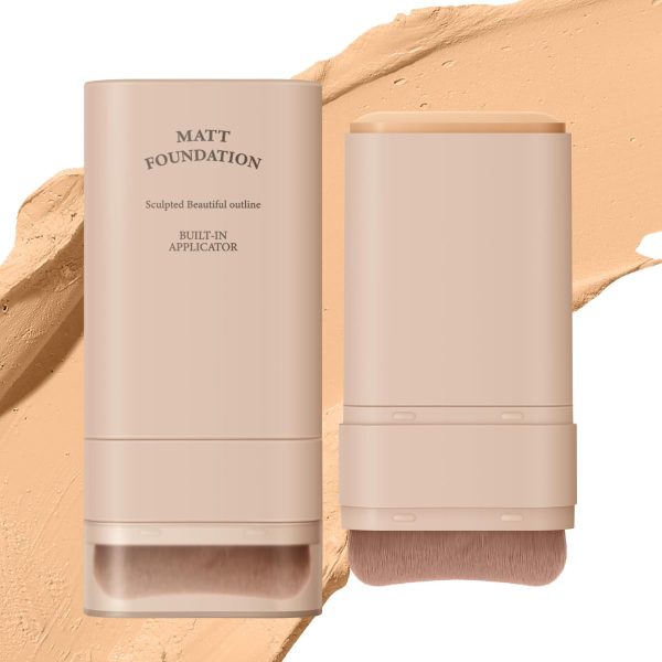 KARLOR Grundierung Stick mit Bürste,Foundation Stick mit Pinsel Grundierungsstift leicht Concealer Stick Flüssig Foundation Stick Makeup Foundation Creme für gemischten Teint(03 natürlich beige) 1