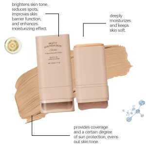 KARLOR Grundierung Stick mit Bürste,Foundation Stick mit Pinsel Grundierungsstift leicht Concealer Stick Flüssig Foundation Stick Makeup Foundation Creme für gemischten Teint(03 natürlich beige) 12