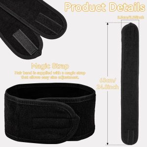 6 Stück Kosmetik Haarband, Spa Kosmetik Stirnband Haarschutzband mit Klettverschluss für Make Up Sport Yoga kosmetische Behandlungen 10