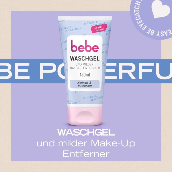 bebe Skincare Set, Pflegende Abschminktücher (25 Tücher), Waschgel (150 ml), Gesichtscreme (50 ml) & Kosmetiktasche, ideal für die tägliche Gesichtspflege & als Geschenkset 2