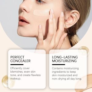 4 In 1 Foundation Liquid - Hydrating Medium Full Coverage Concealer Mit SPF 50 +, Lang Anhaltend Und Wasserfest, Für Alle Hauttypen (5 stücke) 16