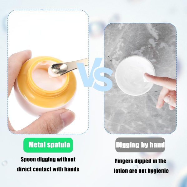 6 Stück Spatel Kosmetik,Mabor Metall Kosmetik Spatel Mini Beauty Scoop Kleine Gesichtsmaske Spatel Wiederverwendbar Applikator Mini Hautpflegespatel für Lotionen Probenahme Mischen Maske 3