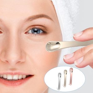 6 Stück Spatel Kosmetik,Mabor Metall Kosmetik Spatel Mini Beauty Scoop Kleine Gesichtsmaske Spatel Wiederverwendbar Applikator Mini Hautpflegespatel für Lotionen Probenahme Mischen Maske 18